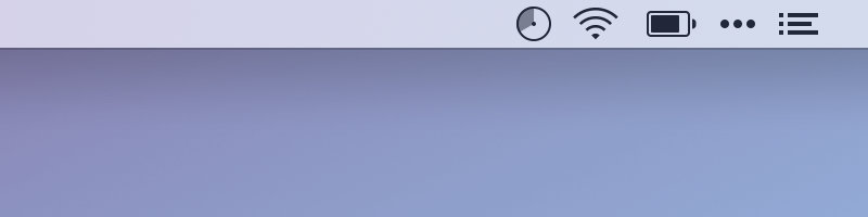 Screenshot of Timeless' menu bar icon