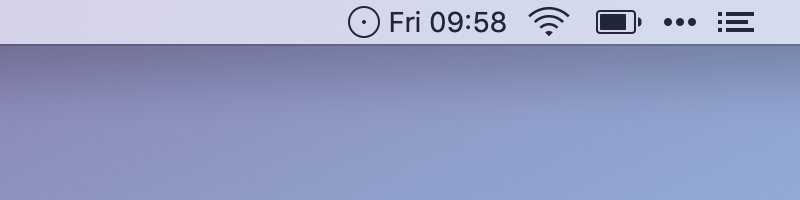 A screenshot of the time displayed by timeless in the menu bar