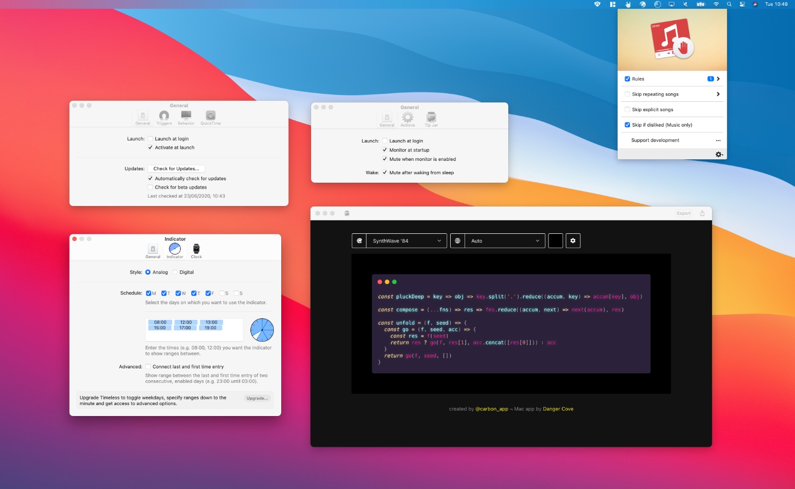 A screenshot of every app running macOS 11 Big Sur beta 1