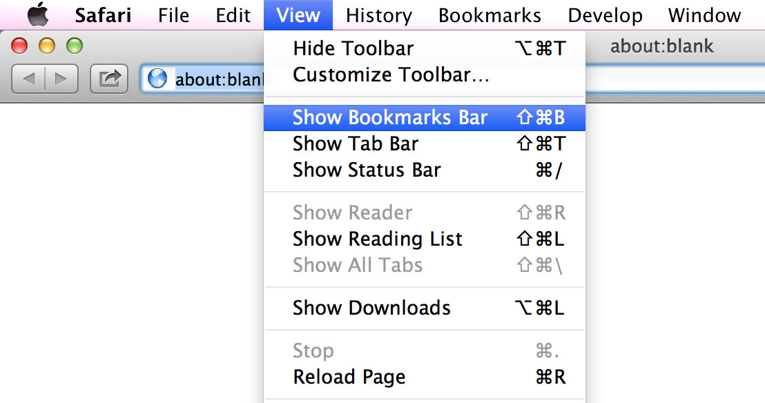 Show bookmarks bar